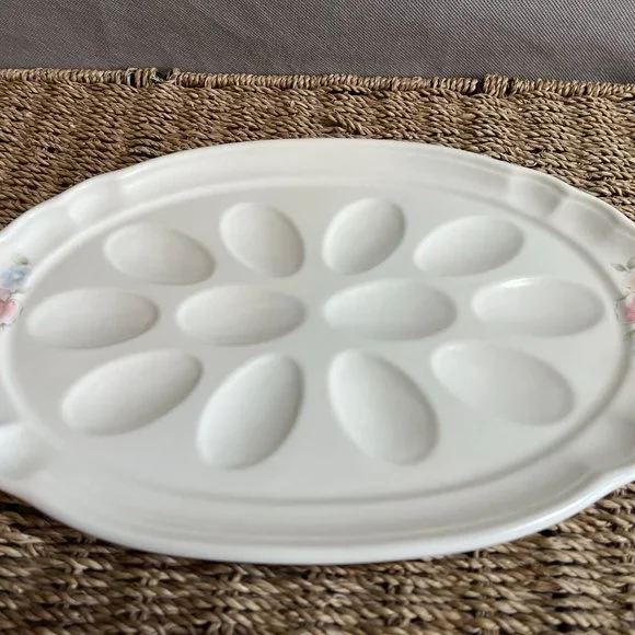PFALTZGRAFFP - Fluted Deviled Egg Plate Tea Rose - Picture 5 of 5